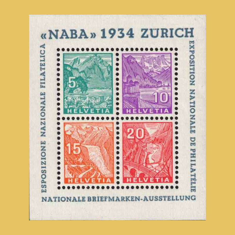 #W001 Schweiz 1934 NABA-Block W1