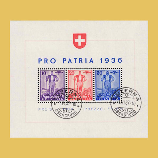 #W008 Schweiz 1936 Pro Patria Block Wehranleihe W8